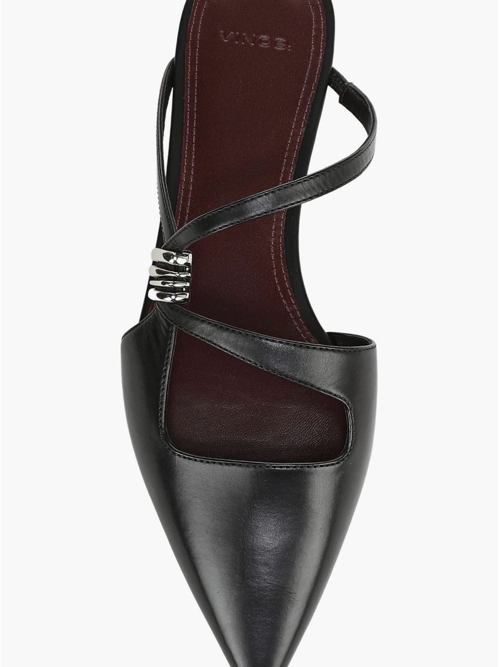 VINCE Black Leather Pointed-Toe Mule - Picture 5 of 10